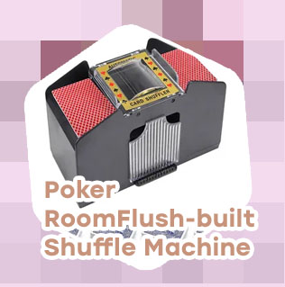 Poker table built in card shuffler